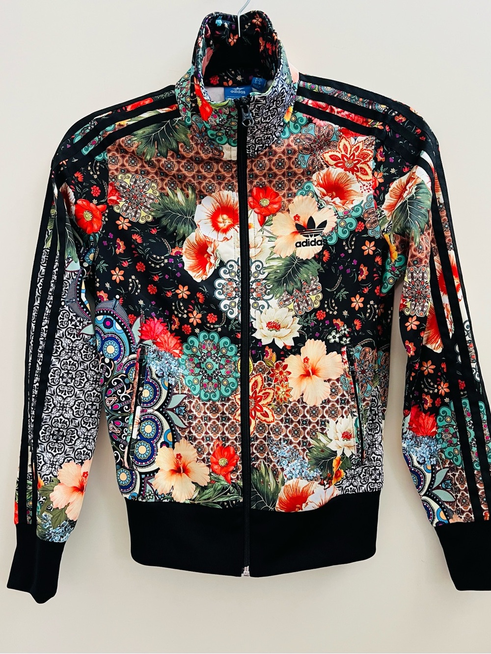 Adidas Originals Floral Pattern Track Jacket - Like New Condition - Size XS